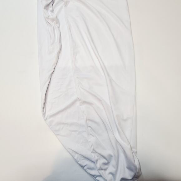 Superdown Mia Drape Slit Dress in White Small - Picture 3 of 14